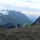 Zelttrekking Lagerplatz mit Ausblick