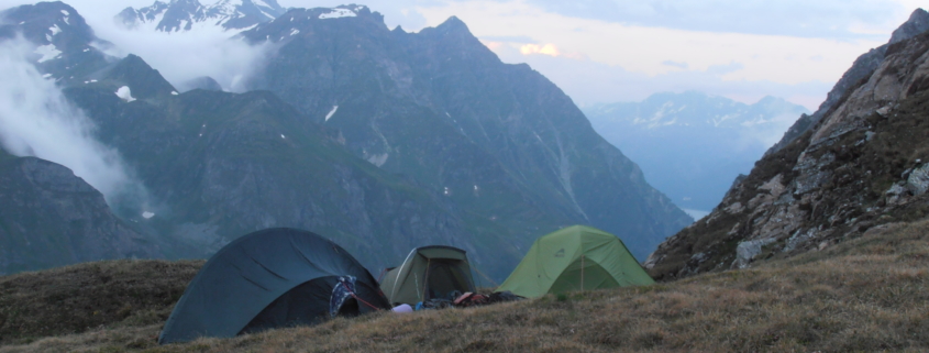 Zelttrekking Lagerplatz mit Ausblick